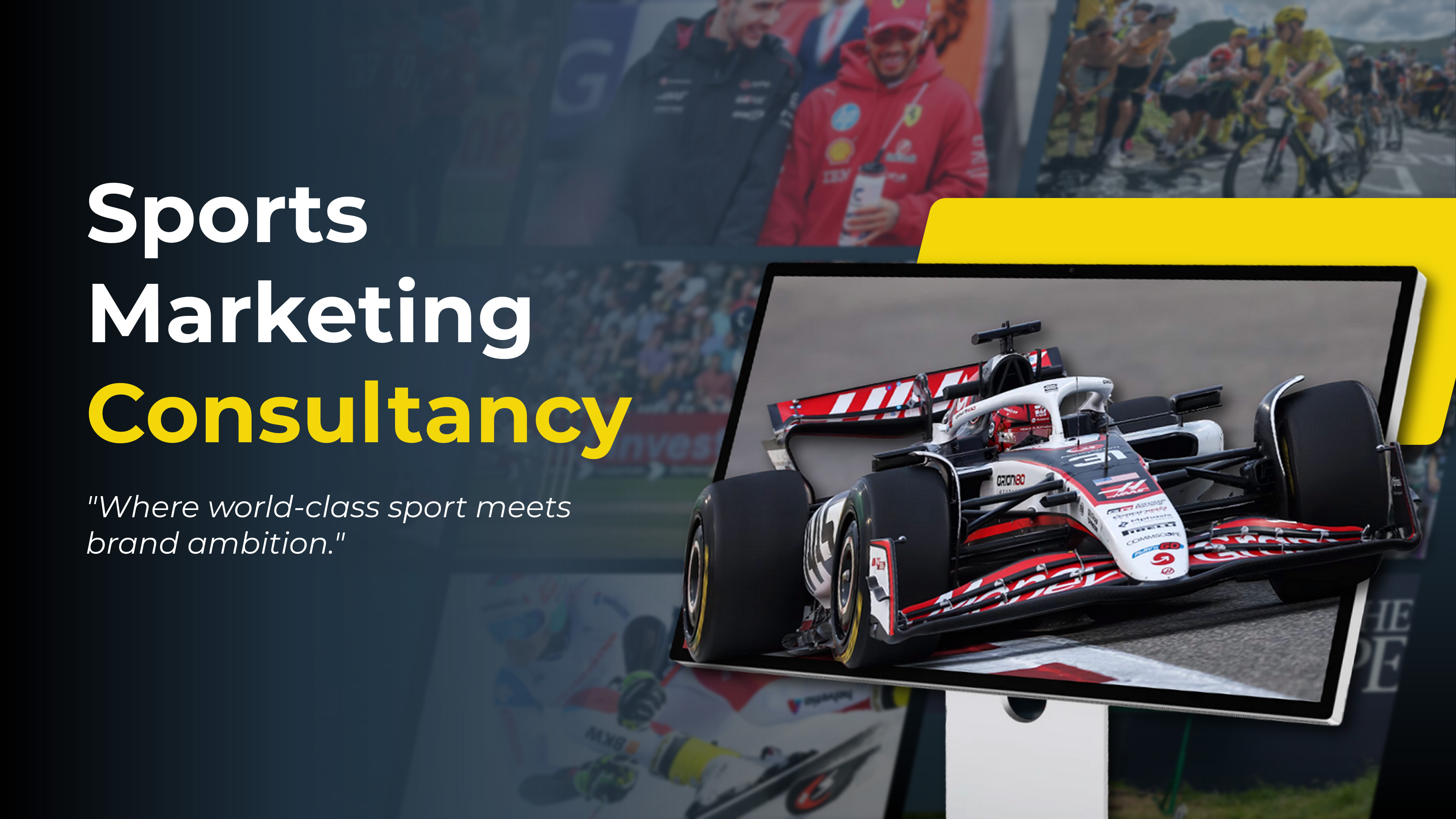 Slide de presentación de powerpoint para Sports Marketing Consultancy