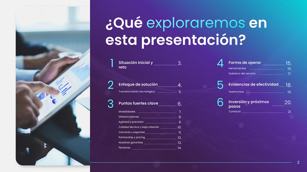 Slide presentación propuesta indice